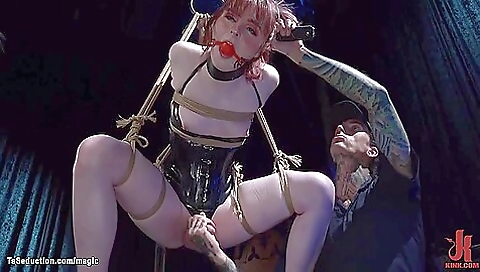 Gagged Ginger Trans Mounted On Sybian Gagged Ginger Trans Mounted On Sybian