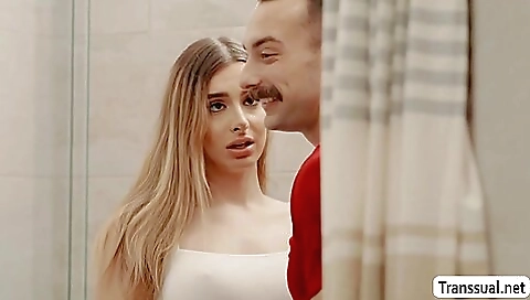 Stunning Shemale Blonde Bareback Fucked By Perv Stunning Shemale Blonde Bareback Fucked By Perv