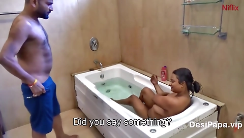 Indian Bhabhi In Bathroom Taking Shower Fucked By Devar