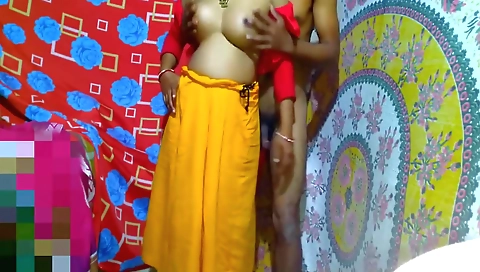 She Wears A New Red Sari And Has Sex With Bhabi Deor
