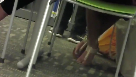 College indian sandals at library