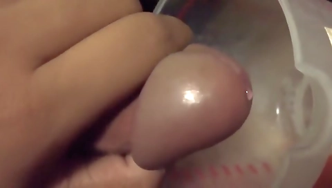 Cum into jar